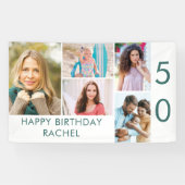FotoCollage 5 Personalisiert 50. Geburtstag Banner (Horizontal)