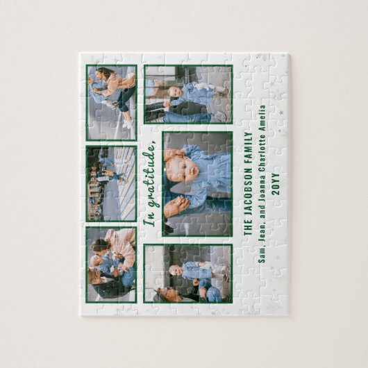 FotoCollage 6 Bilder Personalisiert weiß Puzzle (Vertikal)