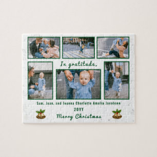 FotoCollage 6 Bilder Personalisiert weiß Puzzle