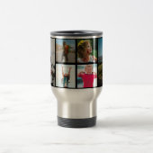 FotoCollage 6 Fotos und benutzerdefinierter Text Reisebecher (Mittel)