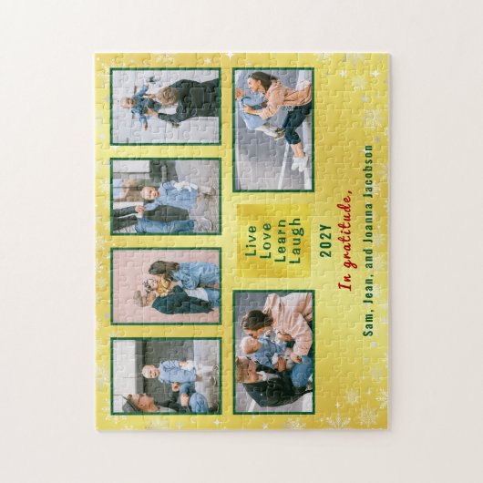 FotoCollage 6 IMG Live-Liebe Lächeln Golden Puzzle (Vertikal)