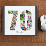 FotoCollage 70. Geburtstag Nummer 70 Personalisier<br><div class="desc">Erstellen Sie Ihr eigenes personalisiertes Mauspad für ein einzigartiges 70. Geburtstagsgeschenk. Die Collage der Zahl 70 Foto ist auf einem weißen Hintergrund mit kluger Holzkohle-grauem Rahmen. Das Design umfasst bis zu 13 verschiedene Fotografien - in verschiedenen Formen und Größen - um Ihnen die Flexibilität zu geben, Ihre ausgewählten Bilder zu...</div>