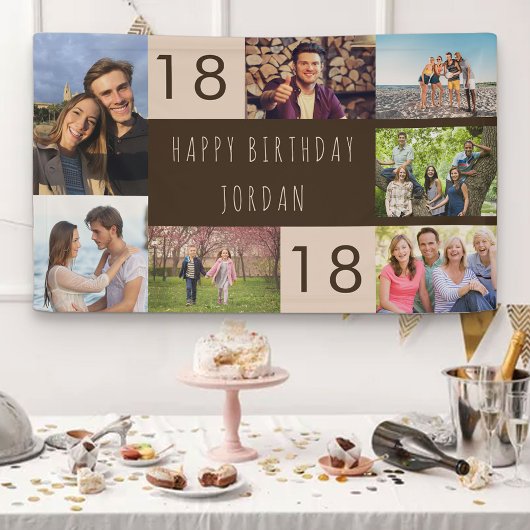 FotoCollage 7 Personalisiert 18. Geburtstag Banner