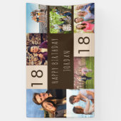 FotoCollage 7 Personalisiert 18. Geburtstag Banner (Vertikal)