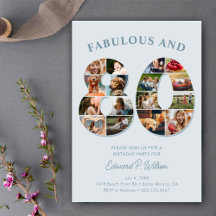 FotoCollage 80. Geburtstag elegant und zeitlos