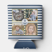 Fotocollage 8 Bilder Monogramm Ankerstreifen Dosenkühler (Rückseite)