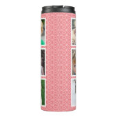 FotoCollage | 8 Fotos rosa Muster Thermosbecher (Rückseite)