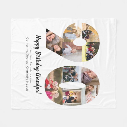 FotoCollage 90 Nummer Modernes Minimalistisch Einf Fleecedecke (Vorderseite (Horizontal))