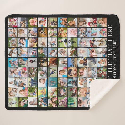 FotoCollage 90 Quadrat Bilder benutzerdefinierte F Sherpadecke (Vorderseite (Horizontal))