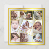 FotoCollage 9 Instagram Pic Gold Silver Magneteinladung (Vorderseite)