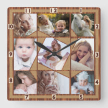 FotoCollage 9 Instagram Pics Wood Burlap für die F