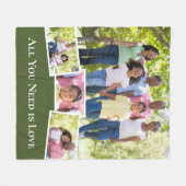 Fotocollage Alles was Sie brauchen ist Liebe Grün Fleecedecke (Vorderseite (Horizontal))