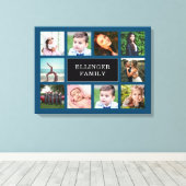 FotoCollage Aquamarin Blue Custom Canvas Print Leinwanddruck (Insitu (Holzboden))