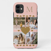 FotoCollage aus der rosa Familie mit Monogramm aus Case-Mate iPhone Hülle (Rückseite)