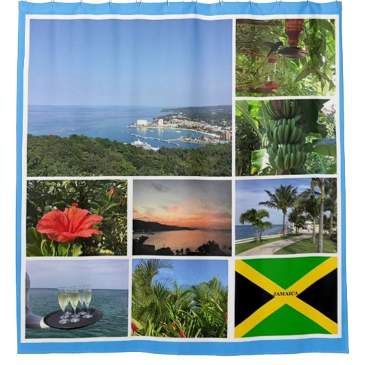 FotoCollage aus Jamaika Duschvorhang (Vorderseite)