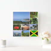 FotoCollage aus Jamaika Quadratische Wanduhr (Zuhause)