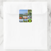 FotoCollage aus Jamaika Quadratischer Aufkleber (Tasche)