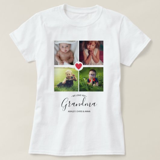 FotoCollage Best Oma Personalisiert Custom T-Shirt (Design vorne)