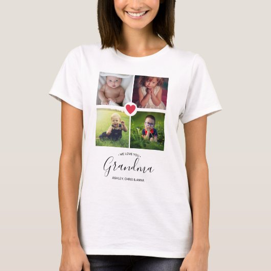 FotoCollage Best Oma Personalisiert Custom T-Shirt (Vorderseite)