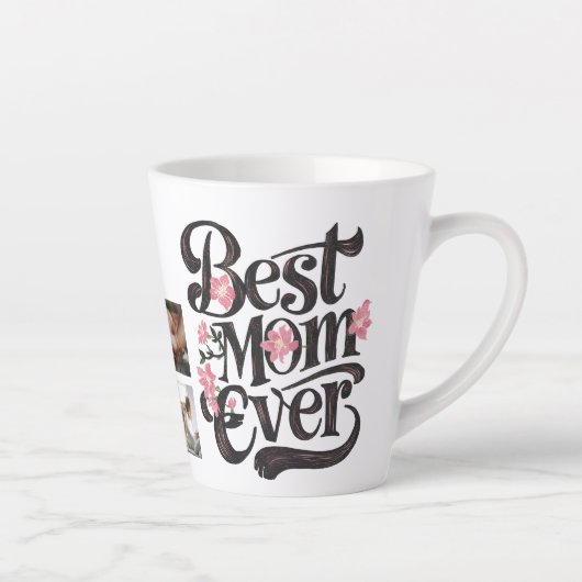 Fotocollage Beste Mama für jedes Script Retro Mutt Milchtasse (Rechts)