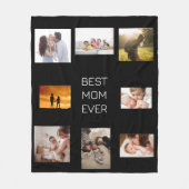 Fotocollage Beste Mama je schwarz Fleecedecke (Vorderseite)