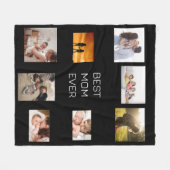 Fotocollage Beste Mama je schwarz Fleecedecke (Vorderseite (Horizontal))
