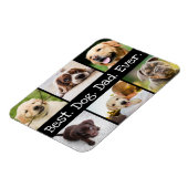 Fotocollage Bester Hund Vater je in Schwarz und We Magnet (Linke Seite)