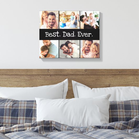 Fotocollage Bester Vater je in Schwarz und Weiß Leinwanddruck (Insitu (Schlafzimmer))