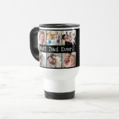 Fotocollage Bester Vater je in Schwarz und Weiß Reisebecher (Vorderseite Links)