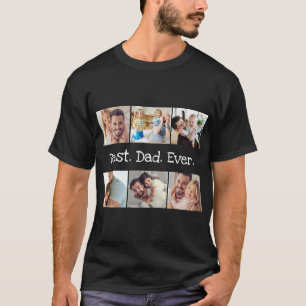 Fotocollage Bester Vater je in Schwarz und Weiß T-Shirt
