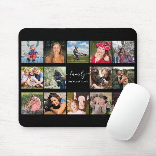 FotoCollage Black Mousepad (Mit Mouse)