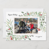 Fotocollage Botanische Wasserfarbe Feiertagskarte (Vorderseite)