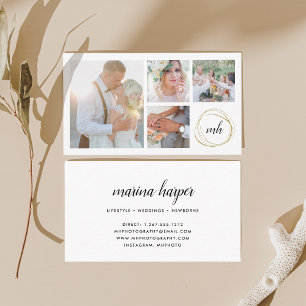 Fotocollage & Calligrafy Monogram Fotograf Visitenkarte