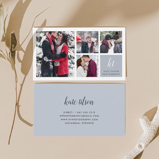 Fotocollage & Calligrafy Monogram Fotograf Visitenkarte