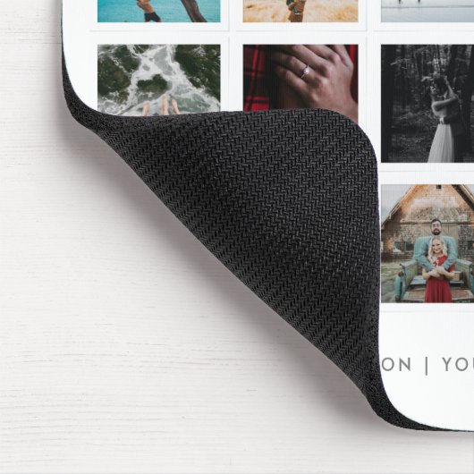FotoCollage Custom Color White Mousepad (Ecke)