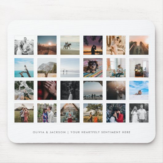 FotoCollage Custom Color White Mousepad (Vorne)