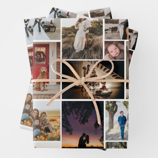 FotoCollage Custom Geschenkpapier Set (Beispiel)