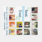 FotoCollage der besten Mawmaw-Familie Fleecedecke (Vorderseite (Horizontal))