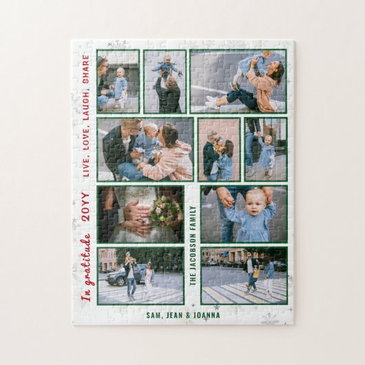 FotoCollage der Familie 10 Bilder Personalisiert w Puzzle (Vertikal)