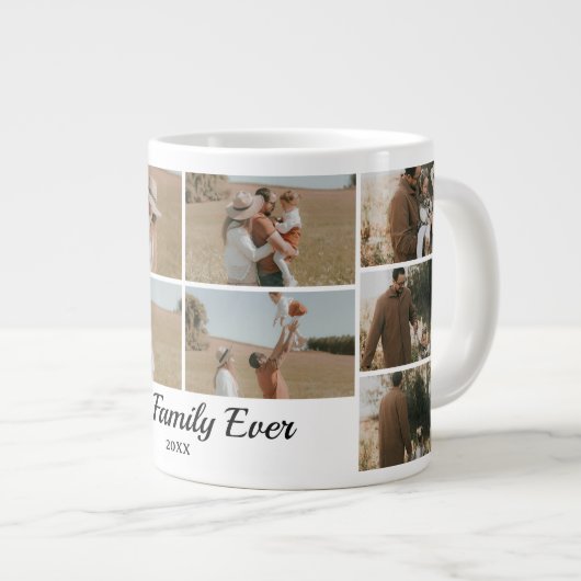 FotoCollage der Familie - 10 Fotos Benutzerdefinie Jumbo-Tasse (Vorderseite Rechts)