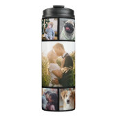 FotoCollage der Familie 11 Custom Pictures | Schwa Thermosbecher (Vorderseite)