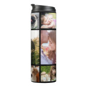 FotoCollage der Familie 11 Custom Pictures | Schwa Thermosbecher (Nach rechts gedreht)