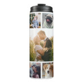 FotoCollage der Familie 11 Custom Pictures | weiß Thermosbecher (Vorderseite)