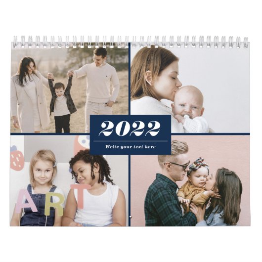 FotoCollage der Familie 2022 Moderne, einfache Ele Kalender (Titelbild)