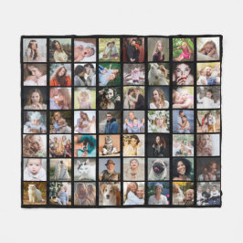 FotoCollage der Familie 56 Quadrat Bilder Easy Cus Fleecedecke
