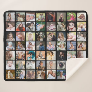 FotoCollage der Familie 56 Quadrat Bilder Easy Cus Sherpadecke