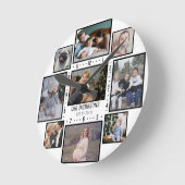 FotoCollage der Familie 9 Benutzerdefinierte Bilde Runde Wanduhr (Winkel)