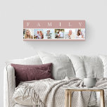 FotoCollage der Familie Einfach 6 Bilder Rosa Leinwanddruck<br><div class="desc">Personalisiert gedehnte Leinwand drucken mit dem Wort FAMILY, das über Ihren Fotos geschrieben ist. Die Fotovorlage ist für Sie ein Set, um 6 Ihrer Lieblingsfotos hinzuzufügen, die in quadratischer Form in einer einfachen, Streifen-Stil, Foto-Collage angezeigt werden. Dieses elegante und stilvolle Stück Wandkunst hat eine sanfte Farbpalette aus Rosa und Natur....</div>