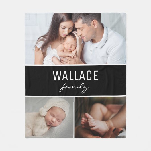 FotoCollage der Familie Einfach Personalisiert Fleecedecke (Vorderseite)