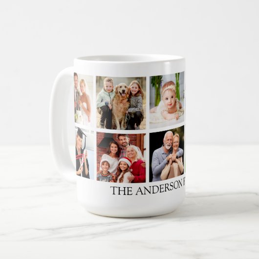 FotoCollage der Familie groß Kaffeetasse (Vorderseite Links)
